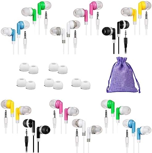 Bulk 24-Pack Kids Wired Earbuds with Microphone – Classroom-Ready Noise-Isolating Headphones for Enhanced Focus and Engagement in Learning, Gaming, and Travel with Universal 3.5 mm Compatibility for Superior Audio Quality