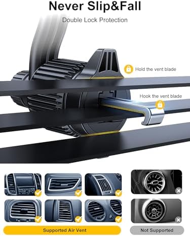 Universal Car Vent Phone Mount – Effortless Hands-Free Smartphone Holder for All Devices | Secure Clip Design Ensures Stability While Keeping Air Vents Clear | Quick Installation & Sleek Look for i Phone, Samsung, and More | Elevate Your Driving Experience with Safe Navigation and Comfort