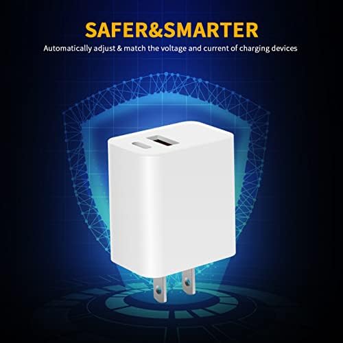 Dual Port USB C Fast Charging Block for Watch SE & i Phone 14 Pro Max – 2023 Upgrade with Elegant Purple Design | Simultaneously Charge Smartwatches and Smartphones | Compact & Durable Adapter for On-the-Go Efficiency