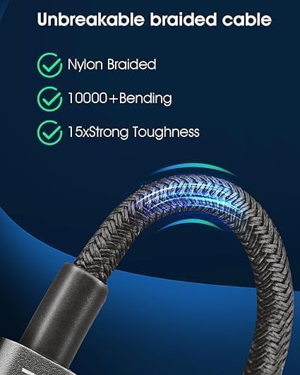 High-Speed USB C to USB C Cable 3-Pack – 100 W Power Delivery & 5 A Fast Charging for i Phone 15 & i Pad Pro – Versatile Lengths (5 ft & 6.6 ft) with Superior Durability for Enhanced Device Efficiency – Ideal for Home, Office, and Travel