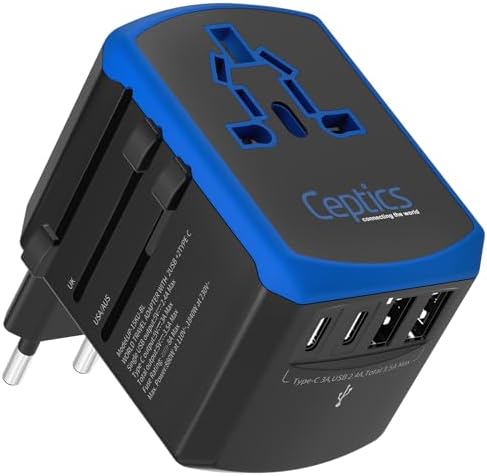 Ultimate Compact Travel Power Adapter for UK & Ireland – Dual USB & USB-C Fast Charger with 3.1 A Output – Type G Plug Converter for Seamless Global Connectivity in Hong Kong, England, Dubai, and Saudi Arabia – Safe, Efficient Design for Smart Travelers