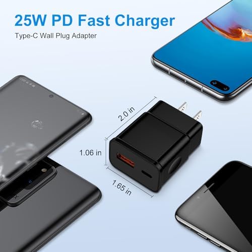 Samsung Super Fast Dual Port USB C Charger for Galaxy S25/S24/S23/S22/S21/S20 and Z Fold/Note 20 – 25 W Power Delivery Wall Adapter for Rapid Charging and Enhanced Device Compatibility