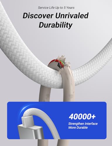 Elevate Your Charging Game with the 140 W USB-C to Magnetic 3 Cable (6.6 FT) – Premium Compatibility for Mac Book Air & Pro Models, Rapid Magnetic Connection for Enhanced Efficiency, Durable Braided Design in Sleek Silver, Perfect for On-the-Go Power Needs!