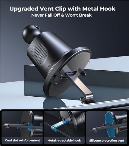 Mag Safe-Compatible Vacuum Suction Car Phone Holder – Versatile Magnetic Mount with Aerospace Alloy Arm for Tesla, Gym, Shower, and Smooth Surfaces – Secure Dashboard/Windshield Screen Solution for i Phone – 360-Degree Rotation for Optimal Viewing Angles and Hands-Free Safety