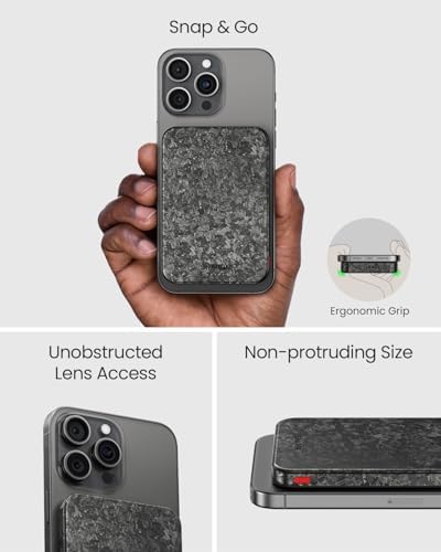 Ultra-Slim Carbon Mag Safe Power Bank – 5000 m Ah Lightweight Charger for i Phone 16 Pro Max/15/14/13 Series – 20 W PD Fast Charging with Durable Carbon Fiber Design – Effortless Magnetic Connection for On-the-Go Power