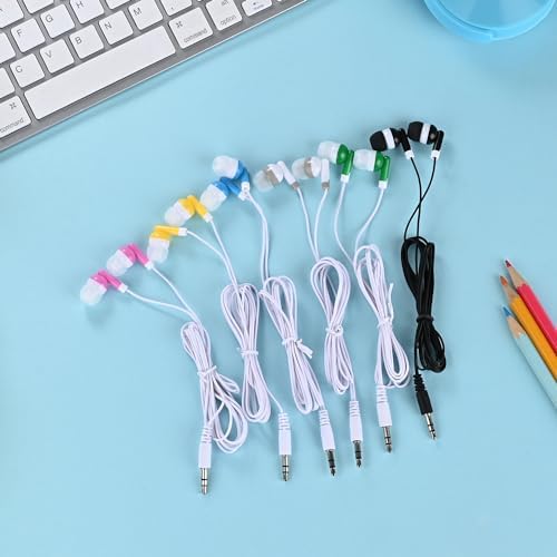 Bulk 60-Pack Colorful Student Earbud Headphones – Classroom & Library Essential, Individually Bagged for Easy Distribution – Lightweight, Durable, and Universally Compatible – Transform Learning with Engaging Audio Experiences
