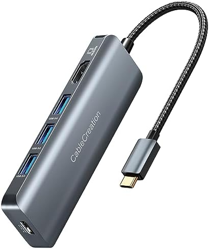 Unlock Ultimate Connectivity with the 7-in-1 USB C Hub 4 K 60 Hz | Cable Creation Multiport Adapter for Seamless 1 Gbps Ethernet, Stunning HDMI Display, Dual USB 3.0 Ports, 100 W PD Charging & SD/TF Card Support – Perfect for Mac Book Pro, i Pad Pro & Steam Deck Users!