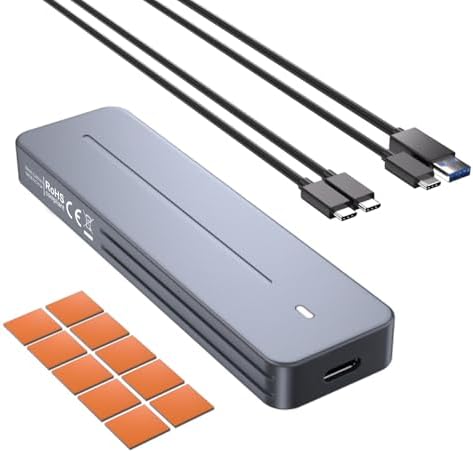Revolutionize Your Storage with the VCOM M.2 NVMe Enclosure – High-Speed 10 Gbps USB 3.1 Aluminum Adapter for M-Key/M+B Key SSDs (2230/2242/2260/2280) – Ultimate Compatibility with Windows, Mac, Linux & Android – Built-in Cooling Pad for Enhanced Thermal Performance and Reliability