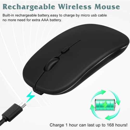 Ergonomic Rechargeable Wireless Mouse for Samsung Galaxy Tab and More – Dual 2.4 GHz & Bluetooth Connectivity, Sleek Onyx Black Design for Laptops, PCs, i Pads, and Android Tablets – Ultimate Comfort & Portability for Enhanced Productivity