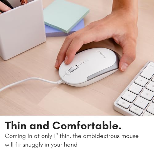 Ergonomic Macally Wired USB C Mouse – Precision Optical Sensor with Adjustable DPI (800/1200/1600/2400) for Seamless Mac & Windows Experience – Compact, Ambidextrous Design for Left and Right-Handed Users – Effortless Navigation with 3 Buttons & Scroll Wheel – Perfect Travel Companion for Enhanced Productivity