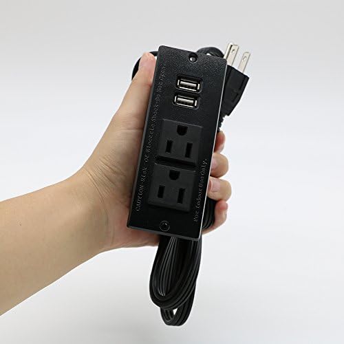 Recessed USB C Power Station for Fast Charging: 2 Outlets & 2 USB Ports (PD20 W & QC18 W) – Space-Saving Desktop Power Strip with Flat Plug for Easy Mounting on Desks, Sofas, Cabinets, and Nightstands (Sleek Black Finish) – Optimal Power Supply Solution for Home & Office Use
