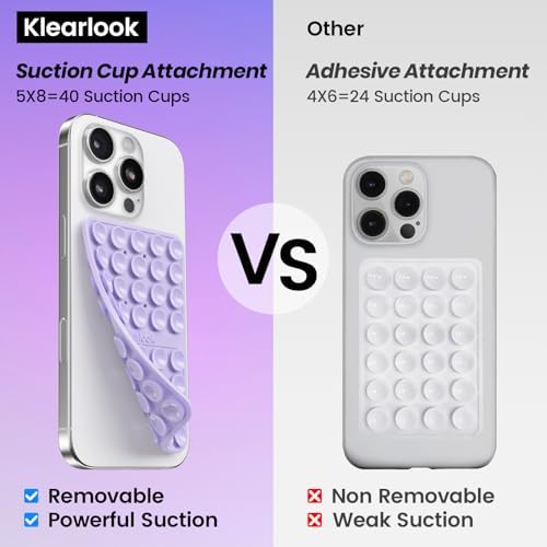 Klearlook 4-Pack Silicone Suction Cup Phone Mount – Creative Hands-Free Phone Grip for Stunning Selfies & Videos in Clear, Light Pink, Hot Pink, and Lavender – Innovative Double-Sided Suction Technology for Wide Compatibility – Premium Durable Design for Effortless Content Creation and Easy Maintenance