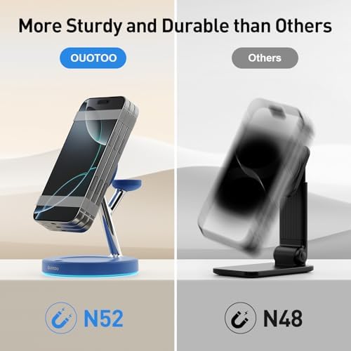 2025 Premium 3-in-1 Wireless Charging Station for i Phone 16, 15, 14, 13, 12 – Mag-Safe Compatible Charger Stand for Air Pods and i Watch – Fast, Efficient Power Hub with Sleek Design and Overcharge Protection for Home or Travel
