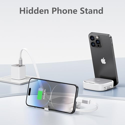 Retractable Charging Cable with Organizer | 60W Fast Charging USB-C to Type-C/Lightning/Android/USB | SIM Ejector & Phone Stand for iPhone 16/15, MacBook, Samsung, Huawei​ Silver – Enhanced Compatibility and Speed
