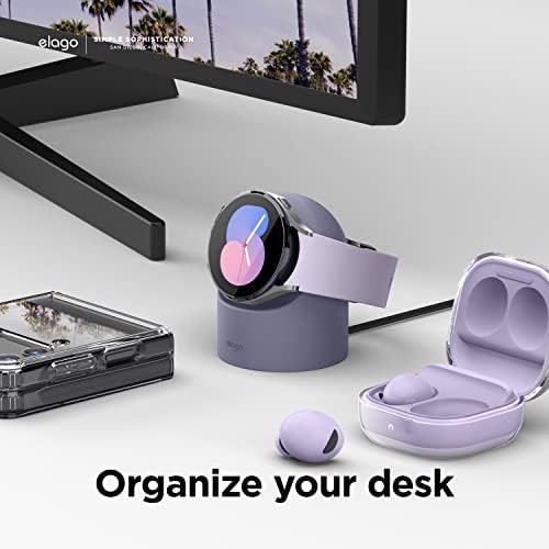 elago GW2 Smartwatch Charging Stand for Samsung Galaxy Watch 8/8 Classic, 7/Ultra, 6/6 Classic, 5/5 Pro – Stylish Desk Organizer with Enhanced Charging Speed (Cable Not Included) – Sleek White Design for Efficient Power Solution and Easy Accessibility
