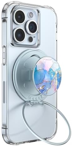 Glamour Pearl Magnetic Phone Grip Holder with Adjustable Kickstand – Ultimate Versatile Smartphone Accessory for i Phone, Android & Kindle – Secure Hands-Free Viewing & Stylish Design – Includes Magnetic Adapter for Effortless Compatibility and Enhanced Usability