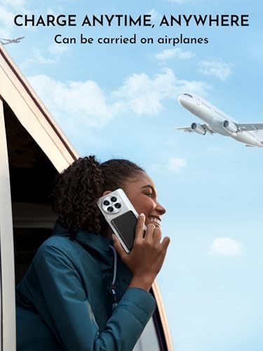 Magnetic Ultra-Slim Wireless Power Bank for i Phone – 5000 m Ah Fast Charging Battery Pack with Integrated Stand – Essential Travel Charger for i Phone 12/13/14/15/16 – Lightweight, Effortless Charging Solution for On-the-Go Users