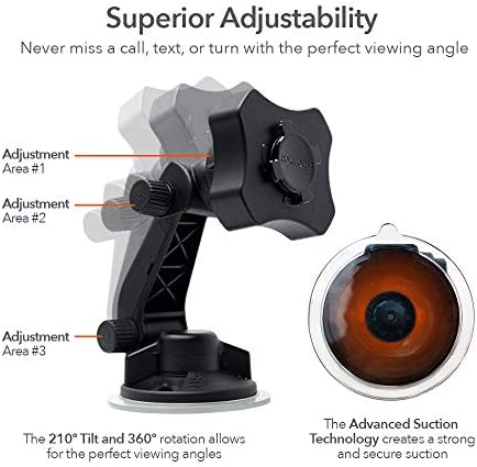 Rokform Premium Adjustable Windshield Phone Mount: Secure Suction Cup Holder with 360-Degree Rotation & 210-Degree Tilt for Enhanced Navigation – Compatible with All Rokform Twist Lock Cases for Ultimate Versatility and Safety on the Road