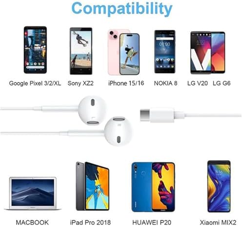 Premium i Phone Compatible Wired Earbuds – Dual Pack Featuring Noise Cancellation, Integrated Microphone, and Easy Volume Control for Superior Sound Experience – Ideal for Music Lovers, Call-Handling, and Podcast Enthusiasts Across All i Phone Models Including 14, 13, 12, 11, X, 8, 7, SE, Pro, Max, Plus – Enhance Your Daily Audio Journey with Comfort and Clarity
