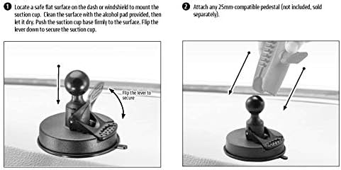 Industrial-Grade ARKON Heavy-Duty Sticky Suction Mount with 25 mm Ball for Tablets & Phones | Superior Suction Technology for Reliable Vehicle Use | Compatible with Arkon & Third-Party Holders | One-Touch Lever for Effortless Installation | Robust Composite Design for Maximum Durability | Ideal for Cars, Trucks & Commercial Applications | Secure Your Devices with Confidence on Any Flat Surface