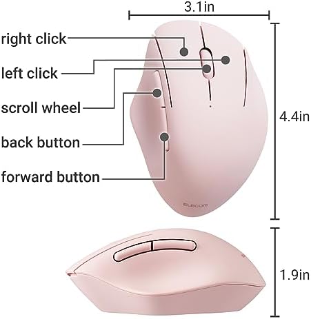 Elevate Your Productivity with the ELECOM Wireless Ergonomic Mouse – Silent Click, 2000 DPI Precision, 20-Month Battery Life, and Stylish White Design for PCs, Macs, and Laptops – Perfect for Home or Office Use