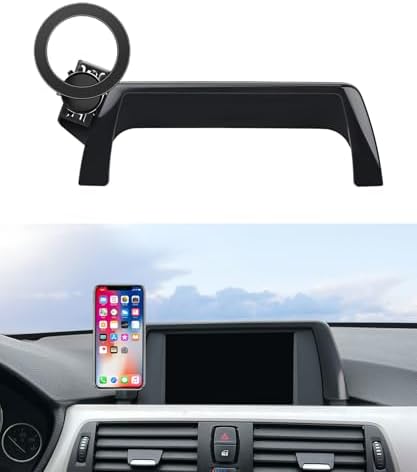 Premium BMW Phone Holder for 2014-2021 2 Series, 2012-2018 3 Series & 2014-2020 4 Series – 360° Rotating Magnetic Mount with Mag Safe Compatibility for Hands-Free Navigation and Modern Aesthetics – Secure Clip Design for Easy Installation and Enhanced Driving Safety