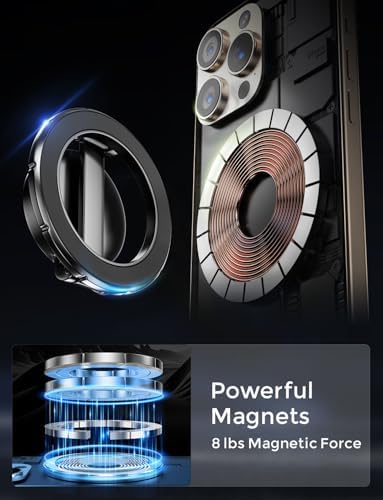 Mag Safe Car Phone Mount with 360° Rotational Magnetic Grip – Secure Hands-Free Holder for i Phone 15, 14, 13, 12 Pro Max, Plus, Mini – Sleek Black Design for Effortless Navigation and Enhanced Safety in Your Vehicle