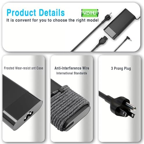 Efficient 65 W USB-C Laptop Charger for HP Spectre, Envy, Elitebook & Chromebook – Fast Charging Power Adapter with Universal Compatibility for Travel & Home Use – Optimized for Performance & Safety