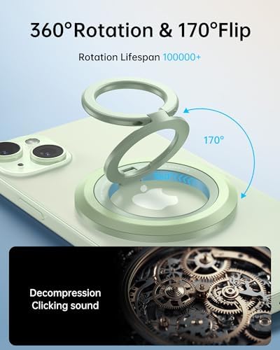 Syncwire Magnetic Phone Ring Holder – Titanium Alloy Kickstand for i Phone 12-16 Pro Max & Compatible Android Devices – Ergonomic Design, Enhanced Mag Safe Stability, Lightweight Grip for Ultimate Hands-Free Convenience