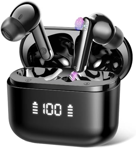 Niderson Bluetooth 5.3 Wireless Earbuds – Premium Noise Cancelling Technology with Deep Stereo Bass for Ultimate Audio Experience – Ergonomic Fit for Extended Comfort with Compact Charging Case – Perfect for Music Lovers and Daily Commuters