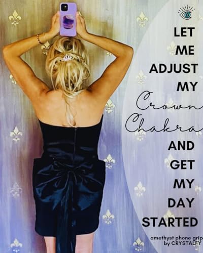 Transform Your Mobile Experience with CRYSTALFY White Clear Quartz Druzy Crystal Phone Grip – Versatile Kickstand & Unique Gemstone Top for i Phone, i Pad, Kindle & More – Handcrafted Natural Accessory with Enhanced Adhesion and Customizable Design – Perfect for Style, Functionality, and Gifting