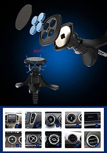 Sleek Magnetic Car Vent Phone Holder for Mercedes-Benz, Ford Mustang, Mini Cooper & Fiat 500 – Universal Hands-Free Mount with Strong Magnetic Grip for Circular AC Vents – Effortless Installation, Enhanced Safety & Stylish Design