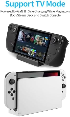 Advanced 45 W USB-C Fast Charging Power Adapter for Steam Deck & Nintendo Switch – Superior OEM Design with Smart IC Technology for Enhanced Compatibility, Portability, and Gaming Performance on the Move
