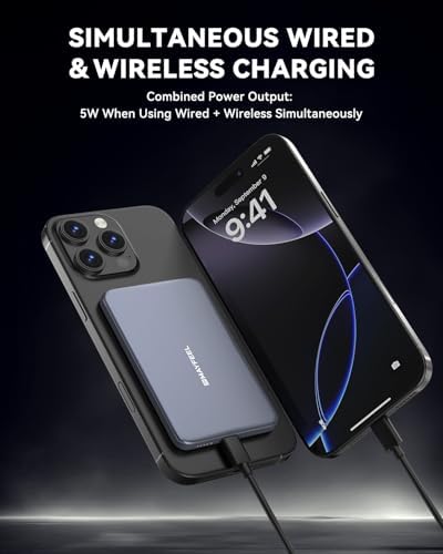 Mayfeel Ultra-Fast Magnetic Power Bank – Qi2 Certified 15 W Wireless & 20 W Wired Charger for i Phone 16/15/13/12 Series, 5000 m Ah Portable Battery Pack with Magnetic Alignment for Hassle-Free Charging Anywhere