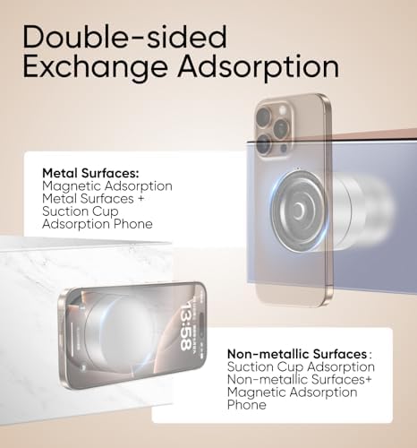 MAGIC JOHN Ultra Magnetic Car Phone Holder – 360° Rotatable Dashboard Mount for All Smartphones, Foldable Design, Strong Vacuum Grip for Secure Use, Sleek Black Finish, Effortless Installation, Ideal Hands-Free Navigation and Connectivity