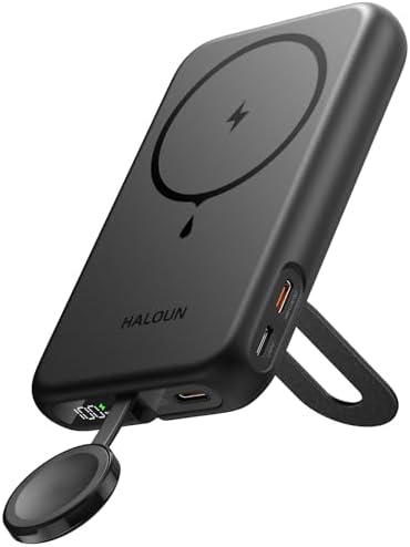 Revolutionary Magnetic Wireless Power Bank for i Phone & Apple Watch – 10,000 m Ah Fast Charging, 20 W USB-C with Integrated Stand & LED Battery Indicator – Seamless Compatibility with i Phone 12-16 & All Apple Watch Series – Ultimate On-the-Go Power Solution