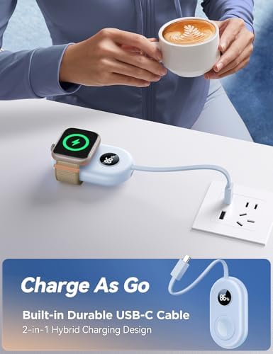 JOYROOM 2500 m Ah Magnetic Power Bank for Apple Watch – Ultra-Compact Travel Charger with Fast Charging for Series 9/8/7/6/SE/5/4/3/2/Nike/Ultra/Ultra 2 – Perfect On-the-Go Solution for Active Users and Adventurers