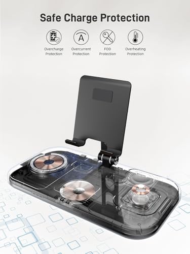 Ultimate 4-in-1 Wireless Charging Station for i Phone 16/15/14, Apple Watch 10/9/8, Air Pods Pro 2 & i Pad | Sleek Multi-Device Power Hub for Travel | Rapid Charging & Safety Features for Enhanced Efficiency