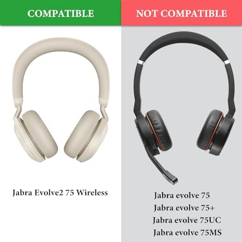 Upgrade Your Audio Experience with Geekria Premium Memory Foam Replacement Ear Pads for Jabra Evolve2 75 – Effortless Installation, Unmatched Comfort, and Enhanced Sound Isolation for Wireless Headphones