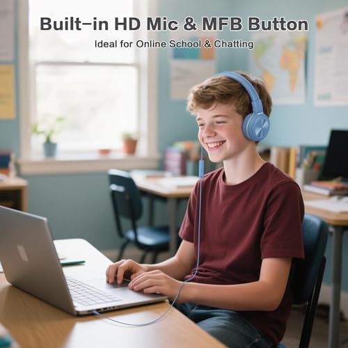 SIMOLIO 2-Pack Foldable Wired Headphones with Volume Limiter – Lightweight & Comfortable 3.5 mm Audio Solution for Kids and Adults – Perfect for Travel, Home, Office, Music, Gaming, and Calls – Exceptional Sound Quality and Durability