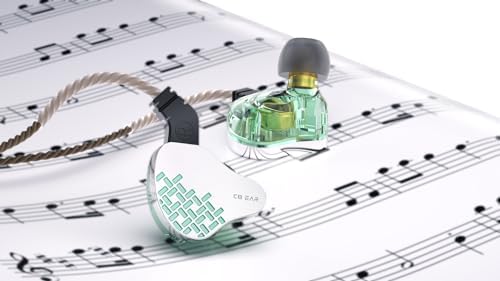 Kinboofi KBEAR Rosefinch Aqua Green Wired In-Ear Headphones – High-Performance Noise-Canceling Earbuds with Aviation-Grade Zinc Alloy Construction and Detachable Cable for Custom Audio – Perfect for Singers and Audiophiles Seeking Unmatched Sound Clarity and Comfort