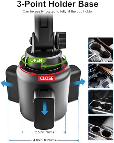 Ultimate Woleyi Cup Holder Car Tablet Mount – 360° Rotating Adjustable Stand for i Pad Pro, Air, Mini & Galaxy Tabs – Secure & Versatile Cradle for 4.7-13″ Devices – Hands-Free Navigation & Entertainment Solution for Cars and Trucks