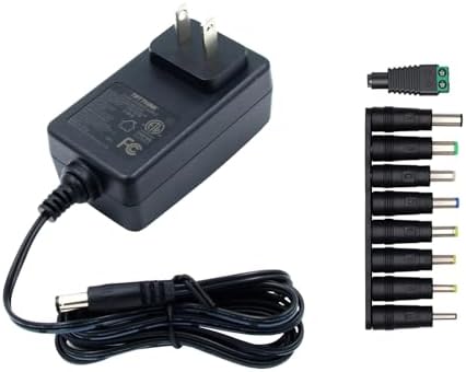 Versatile 24 V ETL Certified Power Adapter – 1 A (24 W) AC to DC Converter with 9 Interchangeable Plugs | Ideal for LED Strip Lights, CCTV Cameras, and DC Pumps | Reliable Power Supply for Diverse Electronic Applications | Optimal Safety and Performance