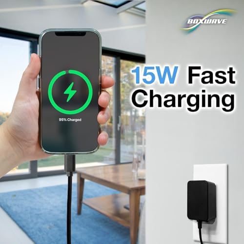 Box Wave 15 W Wall Charger for Cintwor RG35 XX Pocket Retro Handheld Console – Rapid Charge with 6 ft Built-In Cable for Extended Reach and Enhanced Compatibility, Perfect for On-the-Go Gamers