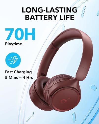 Soundcore H30 i Wireless On-Ear Headphones – Experience Unmatched 70-Hour Playtime with Bluetooth 5.3 Connectivity, Ultra-Lightweight Comfort, and Foldable Design for Effortless Portability and Deep Bass Enjoyment, Perfect for Music Lovers and Professionals Alike