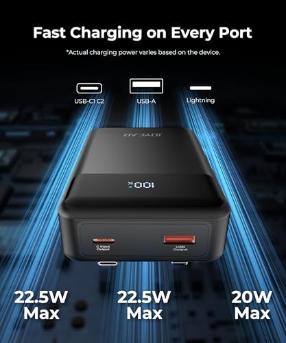 High-Capacity 30,000 m Ah Portable Power Bank with Built-in USB-C Cable – 22.5 W Super Fast Charging for i Phone, i Pad, Google, Xiaomi – Ideal for Travel, Camping, and Emergency Power Solutions – Slim and Lightweight Design with 17-Layer Safety Protection for Maximum Reliability – Perfect for Charging Multiple Devices Simultaneously – Enjoy 24/7 Customer Support and 36-Month Warranty