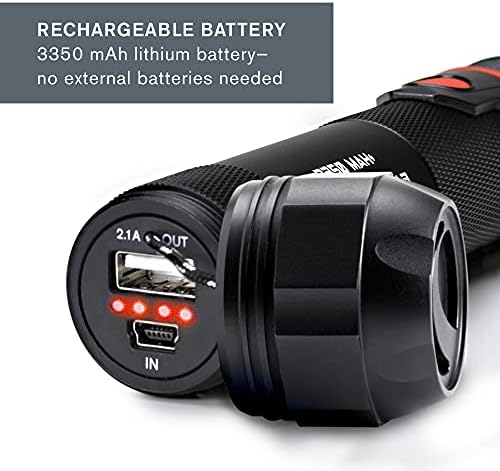 Celestron Power Tank Glow 5000: Ultimate Portable USB Rechargeable Power Bank & Red Astronomy Flashlight with 5000 m Ah Capacity – Essential Accessory for Stargazers and Outdoor Enthusiasts – Includes Secure Silicone Mount Straps for Enhanced Device Compatibility and Night Vision Preservation