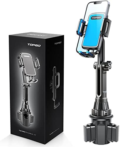 Elevate Your Driving Safety with the TOPGO Height-Adjustable Cup Phone Mount – Non-Shaking Smartphone Holder for i Phone 16 & All 4.0-7.0 Inch Devices in Sleek Black – Optimal Viewing, Easy Installation, Perfect for Any Vehicle