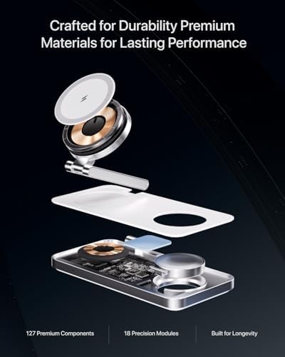 Intoval 3-in-1 Foldable Wireless Charging Station – Qi2 Certified 15 W Fast Charger for i Phone 16/15/14/13/12, Apple Watch & Air Pods, Magnetic Stand with 30 W Adapter – Ultimate Convenience & Portability for Modern Lifestyles