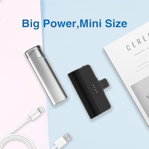 Ultra-Compact 5000 m Ah Portable Charger for i Phone – Fast Charging Power Bank in Purple, Compatible with i Phone 6/7/8/SE/11/XR/12/12 Pro Max/13/13 Pro Max/14/14 Pro Max/14 Plus & i Pad Series, Perfect Travel Companion for On-the-Go Charging
